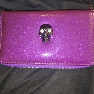 Purple glitter wallet